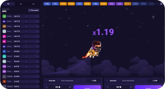 Lucky Jet игровой процесс — джетпак взлетает